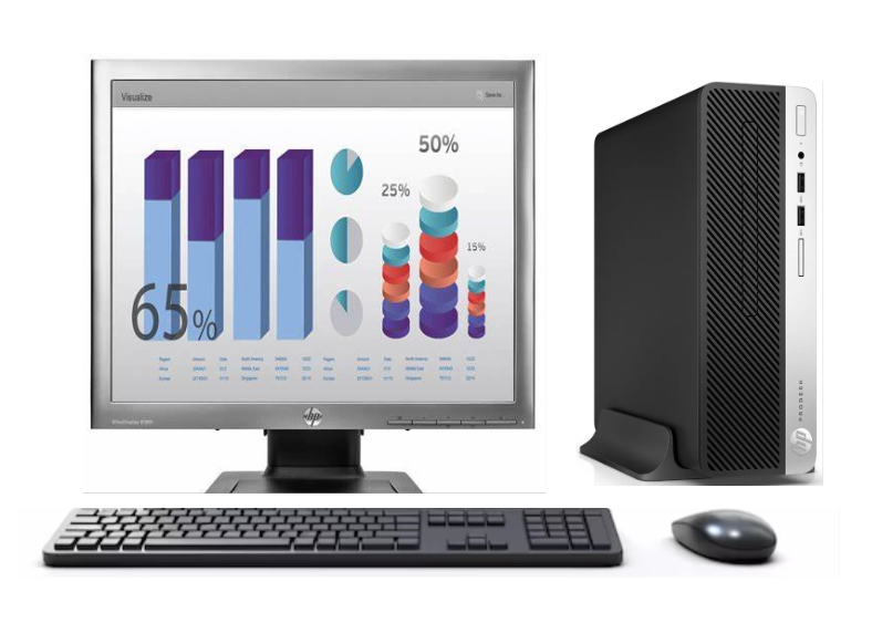 KIT MONITOR HP 19" + PC 400 G5 i3 8° 8GB 256GB + teclado & Mouse Reacondicionado